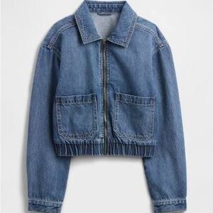 Girls Gap Denim Bomber Jacket